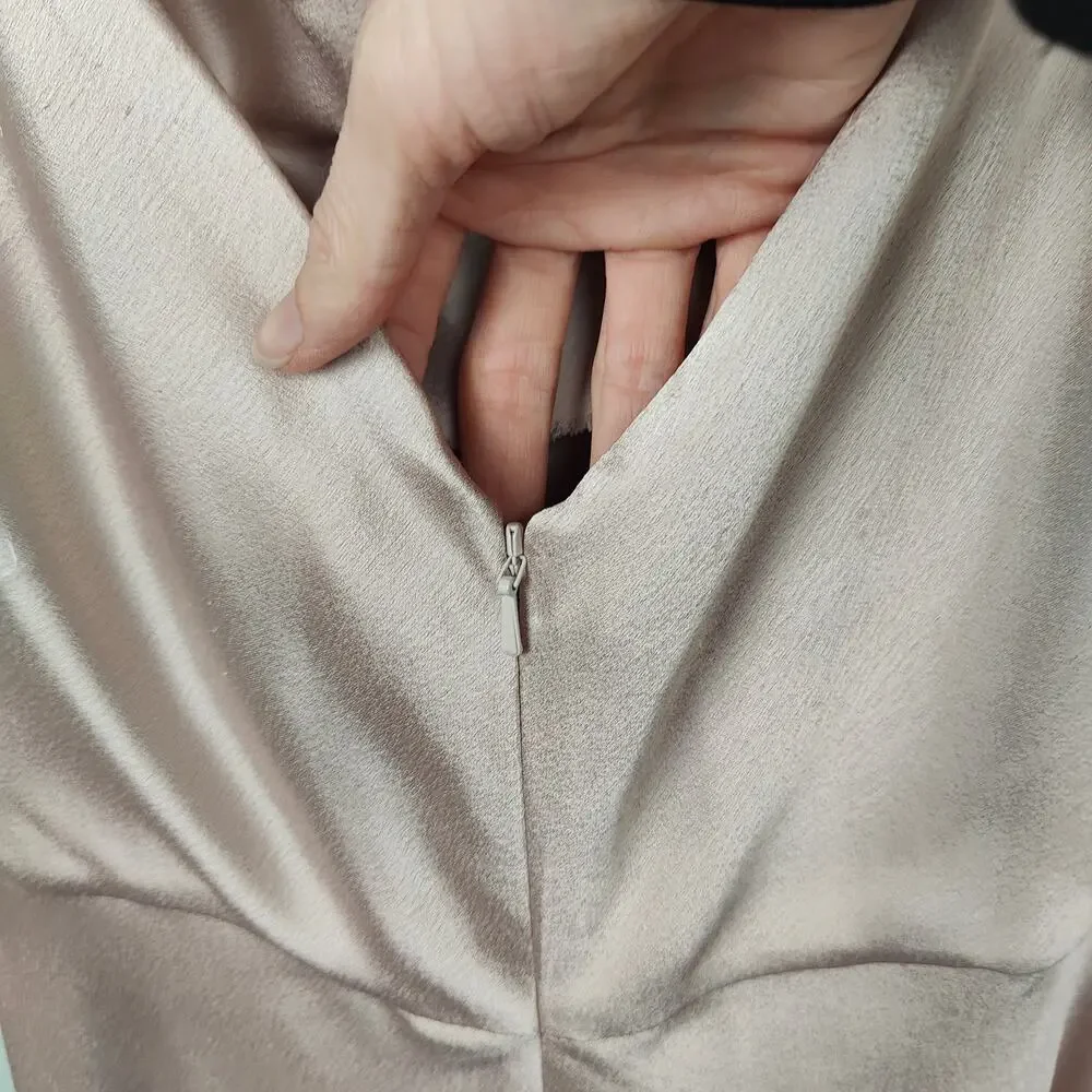 Jenny Yoo Satin Maxi Dress in Champagne - Picture 6 of 11